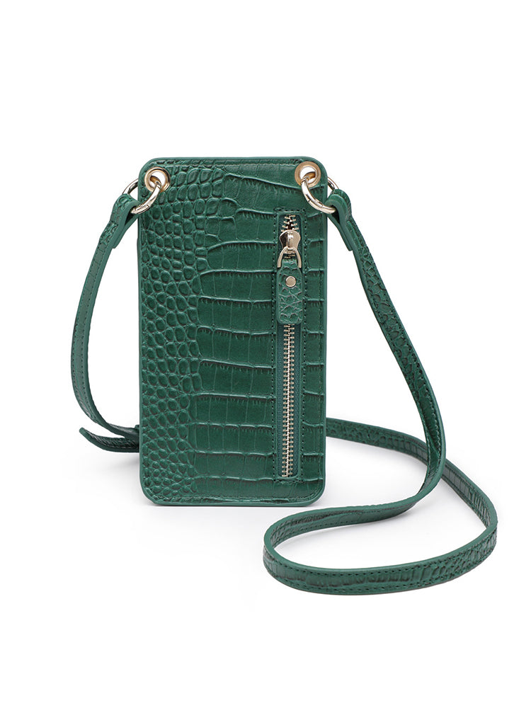 Women's Mini Crocodile Pattern Phone Clutches Wallets Crossbody Bag