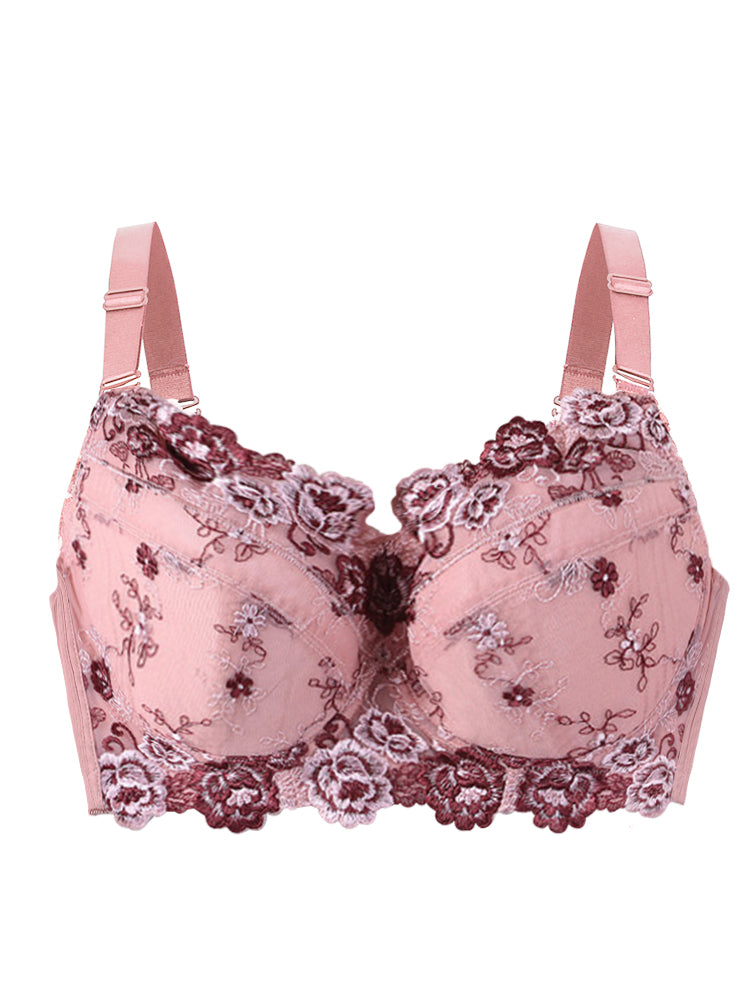 Embroidery Lace Full Cup Side Support Bras