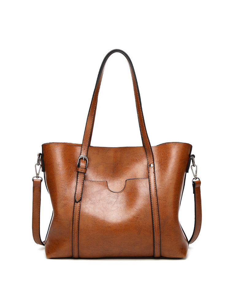 Vintage PU Leather Handbags Shoulder Satchel Bags with Purse Organizer