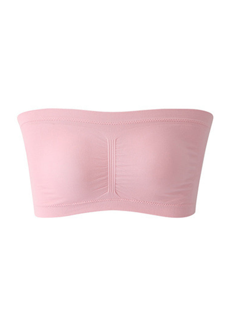 Comfortable Seamless Solid Bandeau Bra