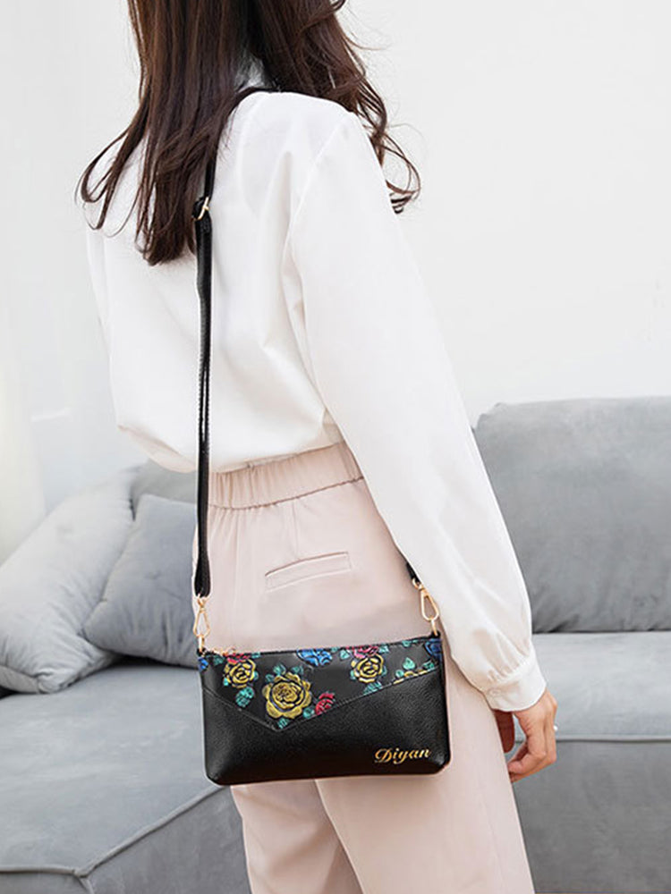 Women's PU Leather Floral Wallet Ladies Clutch Purse