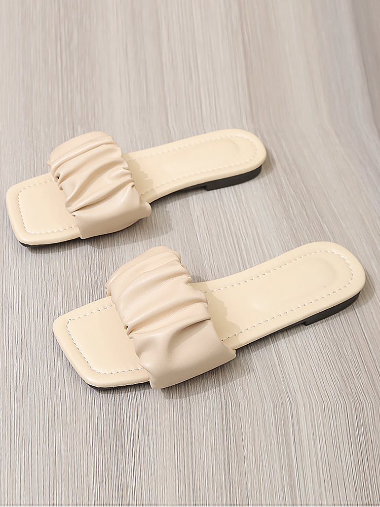 Women's Summer Open Toe Slip Flat Sandals