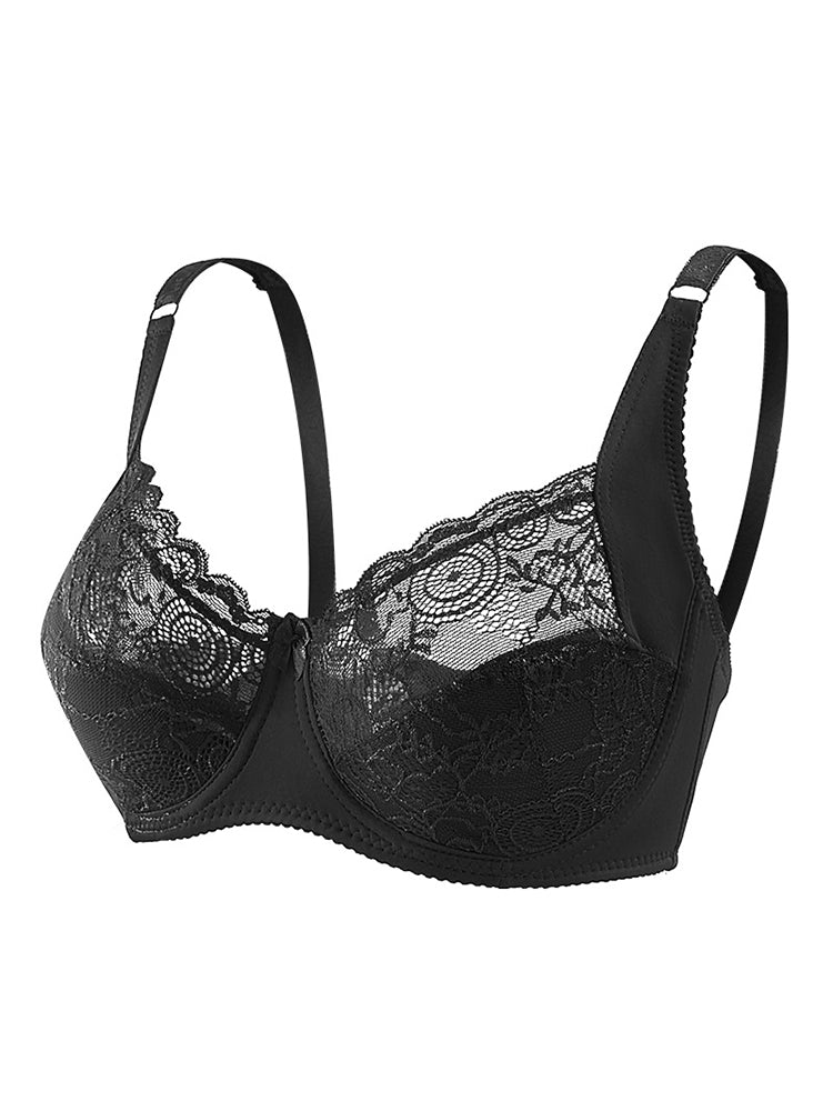 Breathable Lace Plus Size Underwire Full Cup Bra