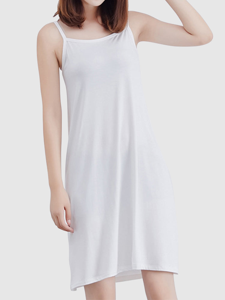 Modal Solid Sleepwear Soft Lounge Slip Dress