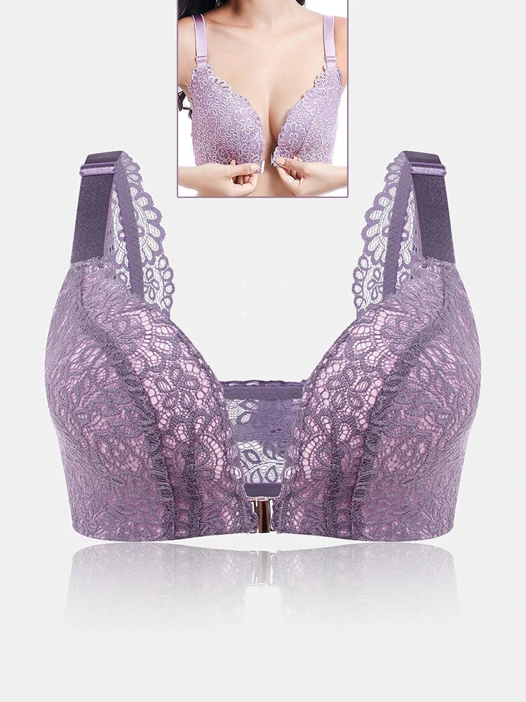 Beauty Back Breathable Sexy Front Close Wire-free Bra