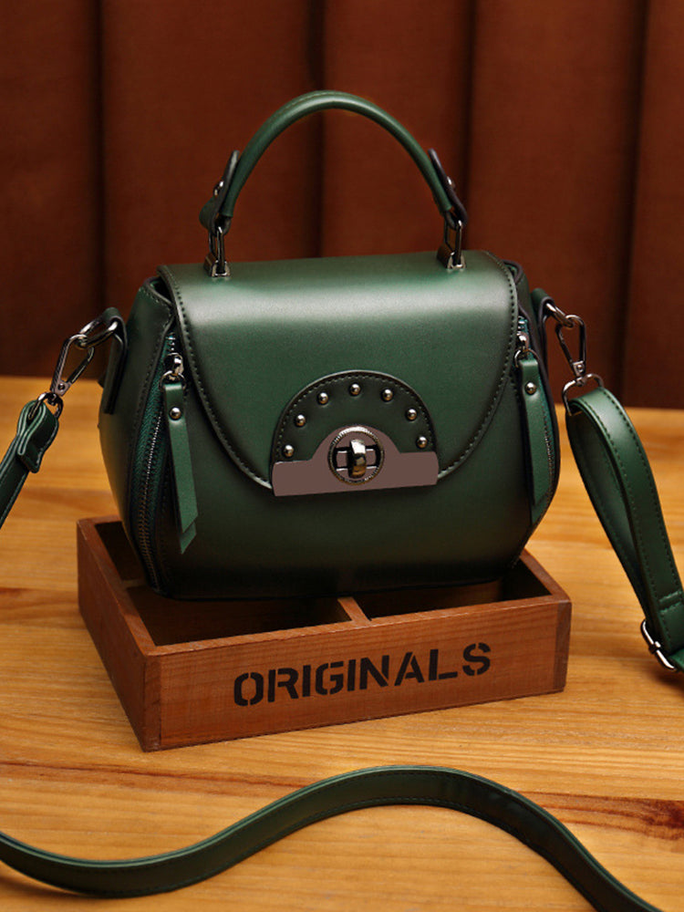 Women's Vintage Solid Color Soft Crossbody Purse Satchal Handbag