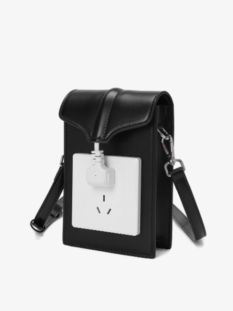 Creative Socket Shaped PU Mini Clutch Purse Crossbody Bag