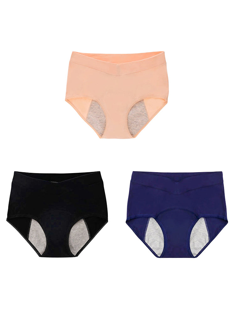 3-Pack Women's Cotton Leak-Proof Menstrual Panties