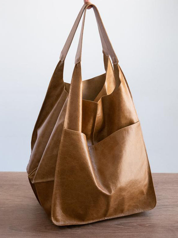 Women's Waterproof Large Capacity PU Leather Tote Shoulder Bags