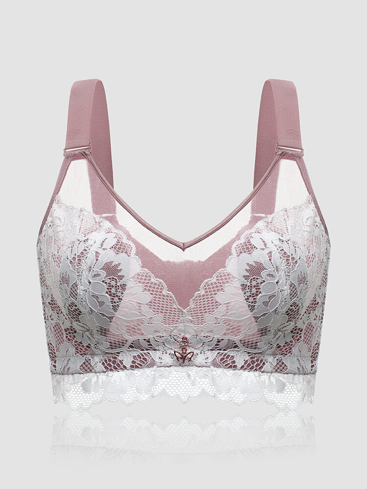 Breathable Lace Rabbit Ear Minimizer Bras