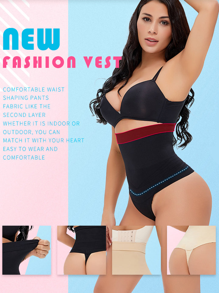 Women's Tummy Control High-Waist Thong Shaper Briefs