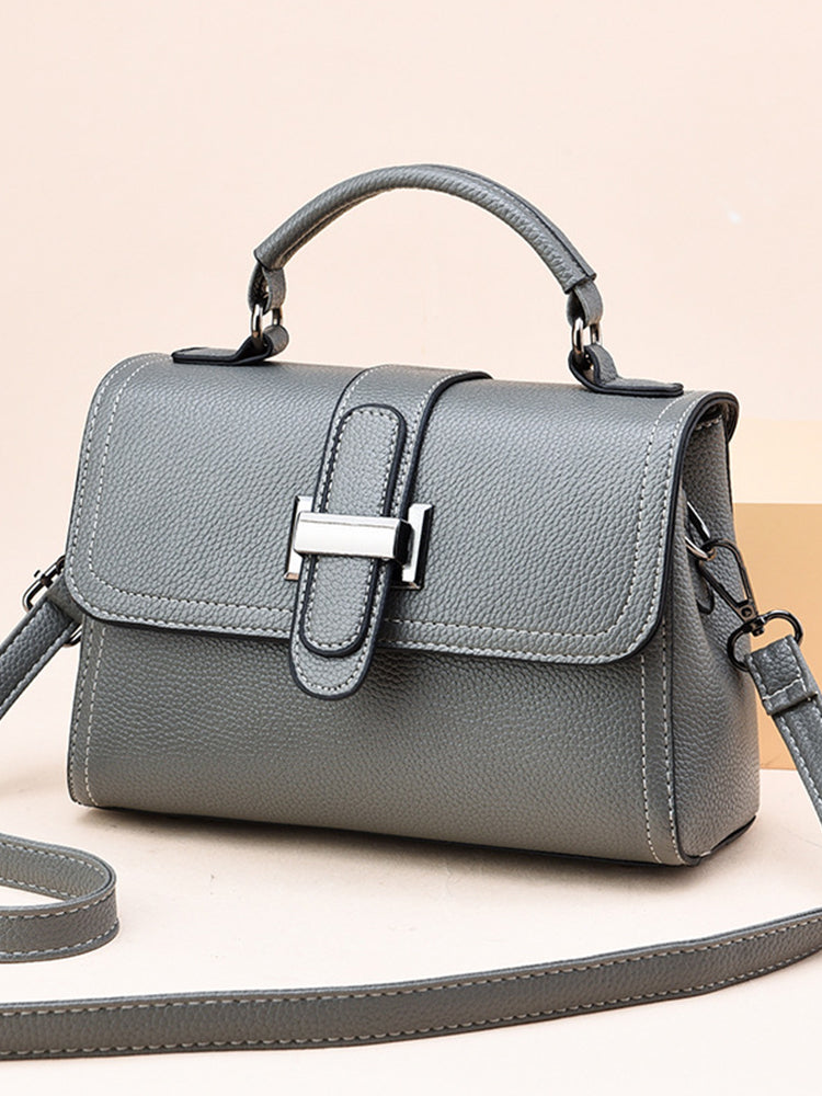 Women's Causal Soft Litchi PU Leather Crossbody Bag Handbag