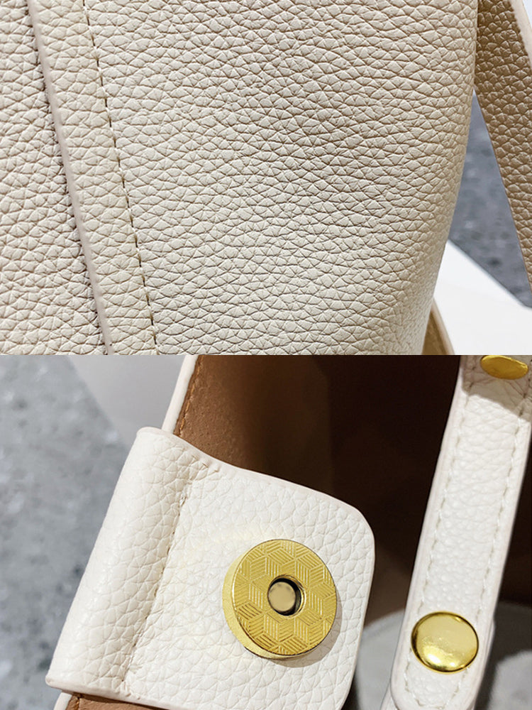 Women's Soft PU Leather Bucket Bags and Purses with Detachable Straps