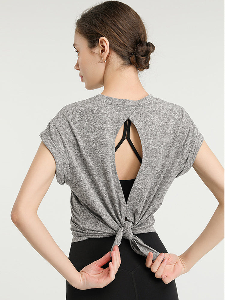 Soft Quick Dry Athletic Yoga Tops Exercise Running Shirts Gym Clothes