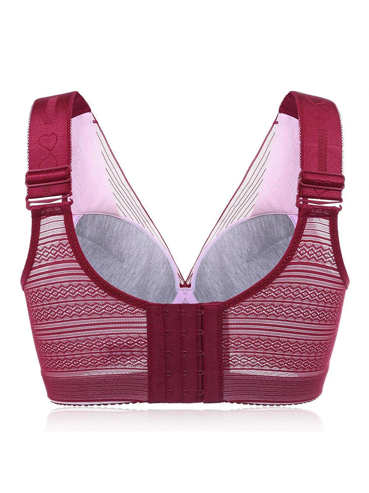 Sexy Deep Plunge Wide Straps Comfort Wireless Bra