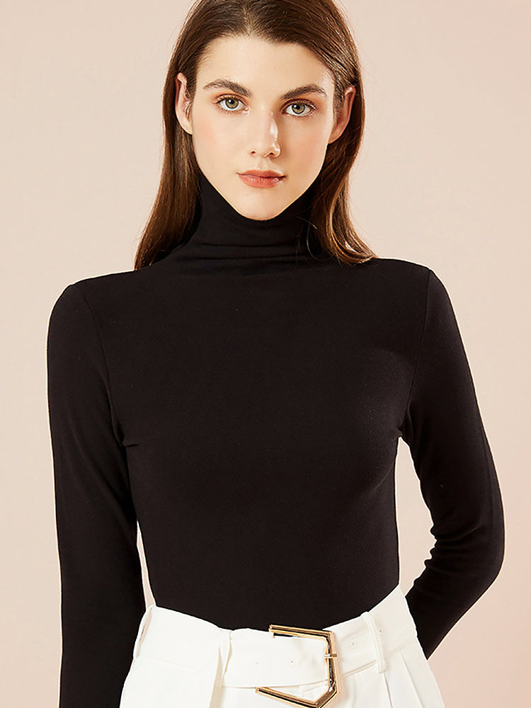 High Collar Simple Base Layer Thermal Top